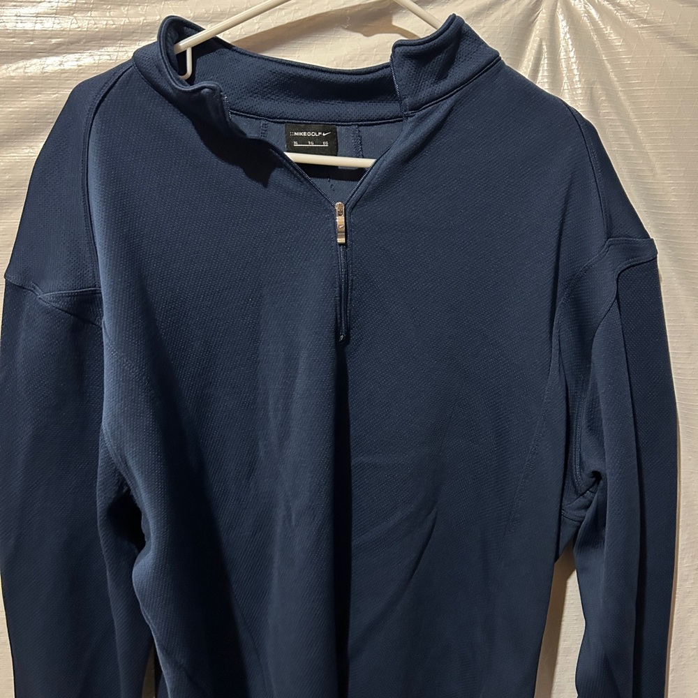 Nike Blue Zip Up Sweater with Mock Neck